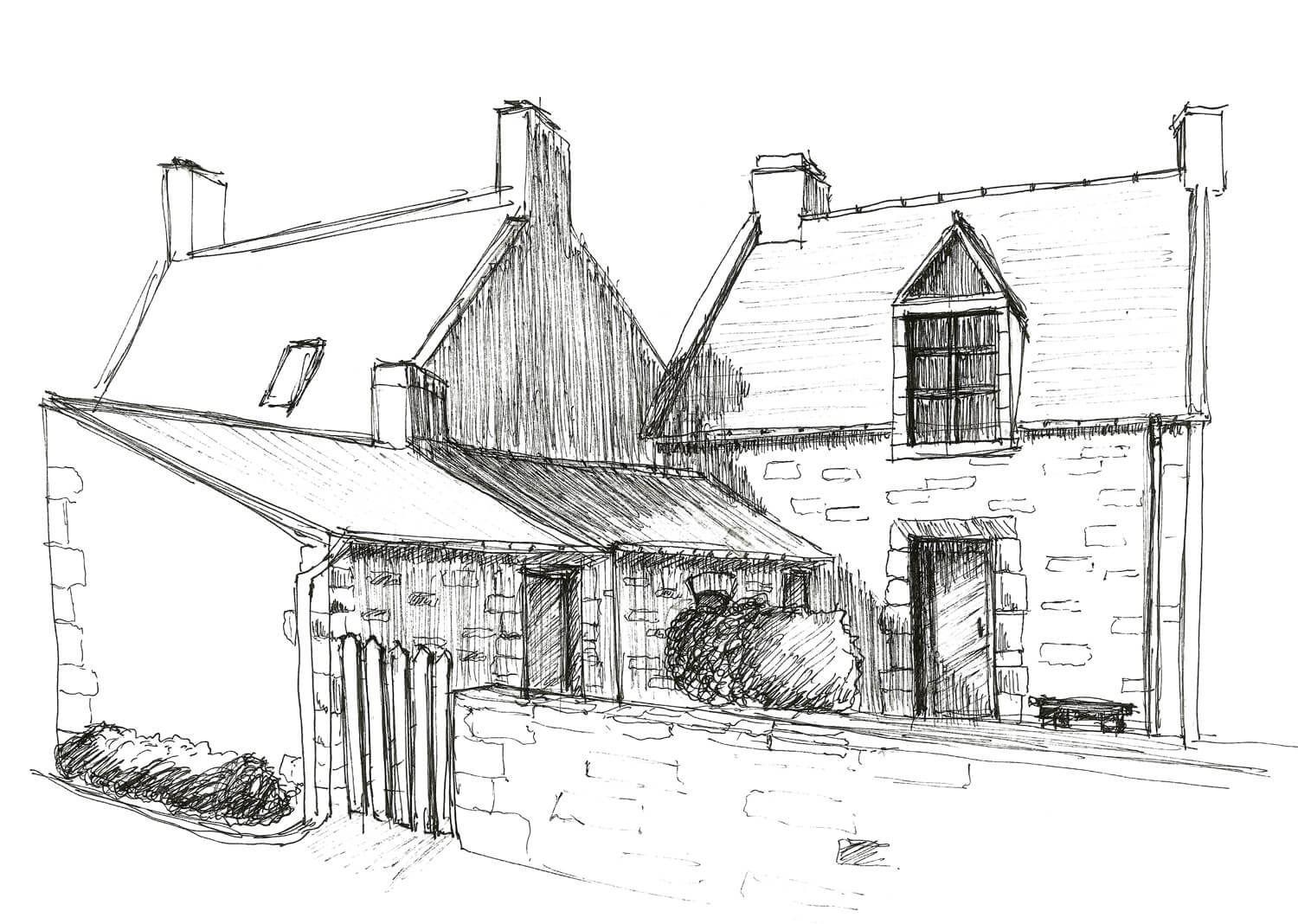 croquis architecture maison sur commande par Emma Saint Girons